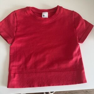 all in motion Red Waffle Texture Short Sleeve Tee